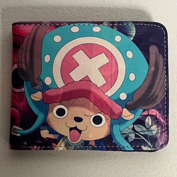 One Piece Tony Tony Chopper Faux Leather Wallet Pink Blue Anime Manga Luffy - Picture 1 of 10